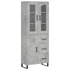 Vidaxl Skříň highboard betonově šedá 69,5x34x180 cm kompozitní dřevo