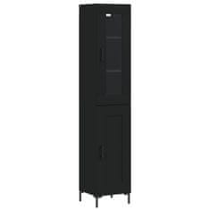 Greatstore Skříň highboard černá 34,5 x 34 x 180 cm kompozitní dřevo