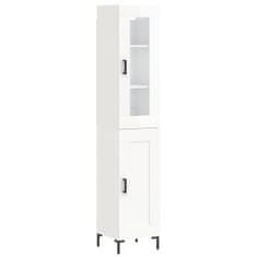 Vidaxl Skříň highboard bílá s vysokým leskem 34,5x34x180 cm kompozit