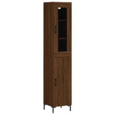 Greatstore Skříň highboard hnědý dub 34,5 x 34 x 180 cm kompozitní dřevo