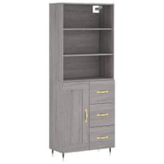 Vidaxl Skříň highboard šedá sonoma 69,5 x 34 x 180 cm kompozitní dřevo