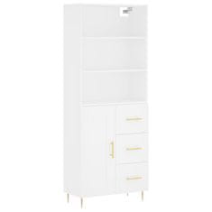 Greatstore Skříň highboard bílá 69,5 x 34 x 180 cm kompozitní dřevo