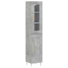 Vidaxl Skříň highboard betonově šedá 34,5x34x180 cm kompozitní dřevo