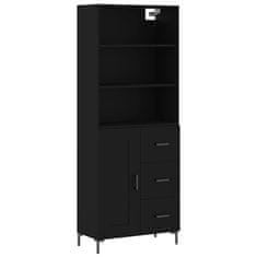 Greatstore Skříň highboard černá 69,5 x 34 x 180 cm kompozitní dřevo