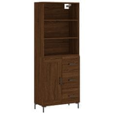 Vidaxl Skříň highboard hnědý dub 69,5 x 34 x 180 cm kompozitní dřevo