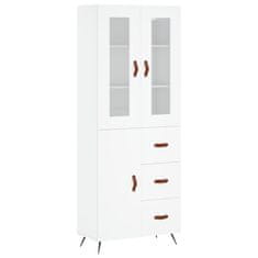 Greatstore Skříň highboard bílá 69,5 x 34 x 180 cm kompozitní dřevo