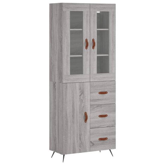 Vidaxl Skříň highboard šedá sonoma 69,5 x 34 x 180 cm kompozitní dřevo