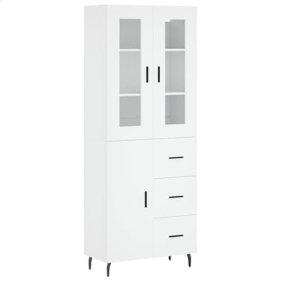 Vidaxl Skříň highboard bílá 69,5 x 34 x 180 cm kompozitní dřevo