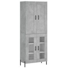 Vidaxl Skříň highboard betonově šedá 69,5x34x180 cm kompozitní dřevo