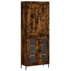 Greatstore Skříň highboard kouřový dub 69,5 x 34 x 180 cm kompozitní dřevo