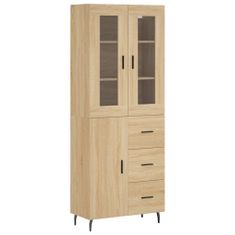 Vidaxl Skříň highboard dub sonoma 69,5 x 34 x 180 cm kompozitní dřevo