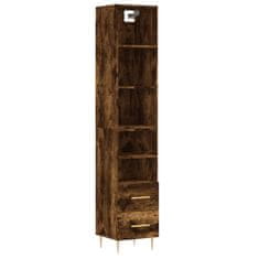 Greatstore Skříň highboard kouřový dub 34,5 x 34 x 180 cm kompozitní dřevo