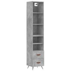 Vidaxl Skříň highboard betonově šedá 34,5x34x180 cm kompozitní dřevo