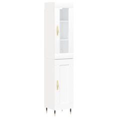 Greatstore Skříň highboard bílá 34,5 x 34 x 180 cm kompozitní dřevo