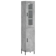 Greatstore Skříň highboard betonově šedá 34,5x34x180 cm kompozitní dřevo