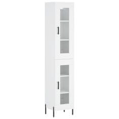 Greatstore Skříň highboard bílá 34,5 x 34 x 180 cm kompozitní dřevo