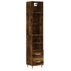 Vidaxl Skříň highboard kouřový dub 34,5 x 34 x 180 cm kompozitní dřevo