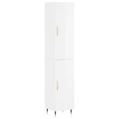 Vidaxl Skříň highboard bílá s vysokým leskem 34,5x34x180 cm kompozit