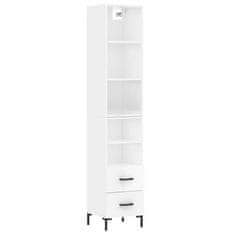 Vidaxl Skříň highboard bílá s vysokým leskem 34,5x34x180 cm kompozit