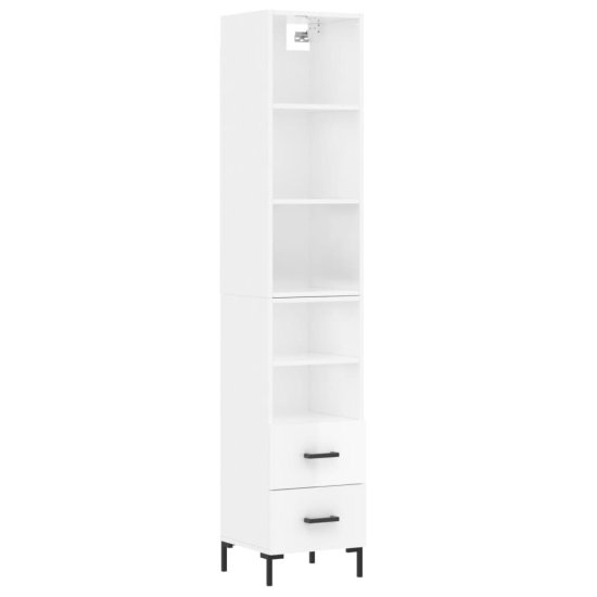 Vidaxl Skříň highboard bílá s vysokým leskem 34,5x34x180 cm kompozit