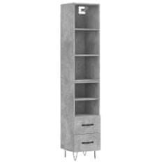 Vidaxl Skříň highboard betonově šedá 34,5x34x180 cm kompozitní dřevo