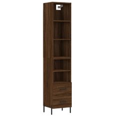 Vidaxl Skříň highboard hnědý dub 34,5 x 34 x 180 cm kompozitní dřevo