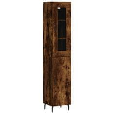 Greatstore Skříň highboard kouřový dub 34,5 x 34 x 180 cm kompozitní dřevo