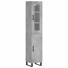 Vidaxl Skříň highboard betonově šedá 34,5x34x180 cm kompozitní dřevo