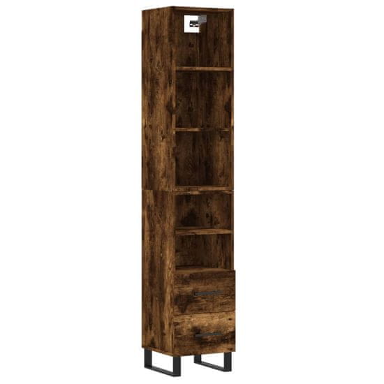 Vidaxl Skříň highboard kouřový dub 34,5 x 34 x 180 cm kompozitní dřevo