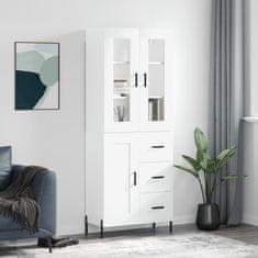 Greatstore Skříň highboard bílá 69,5 x 34 x 180 cm kompozitní dřevo