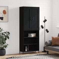 Greatstore Skříň highboard černá 69,5 x 34 x 180 cm kompozitní dřevo