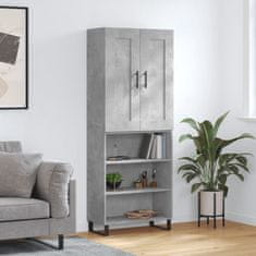 Greatstore Skříň highboard betonově šedá 69,5x34x180 cm kompozitní dřevo