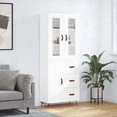 Greatstore Skříň highboard bílá 69,5 x 34 x 180 cm kompozitní dřevo