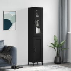 Greatstore Skříň highboard černá 34,5 x 34 x 180 cm kompozitní dřevo