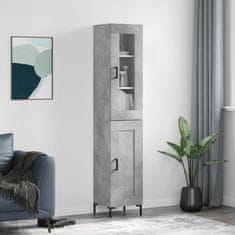 Greatstore Skříň highboard betonově šedá 34,5x34x180 cm kompozitní dřevo