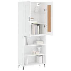 Greatstore Skříň highboard bílá 69,5 x 34 x 180 cm kompozitní dřevo