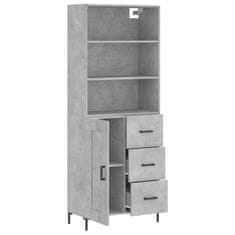 Greatstore Skříň highboard betonově šedá 69,5x34x180 cm kompozitní dřevo