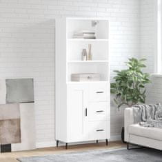 Greatstore Skříň highboard bílá 69,5 x 34 x 180 cm kompozitní dřevo