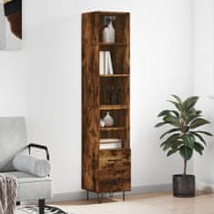 Greatstore Skříň highboard kouřový dub 34,5 x 34 x 180 cm kompozitní dřevo