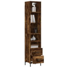 Greatstore Skříň highboard kouřový dub 34,5 x 34 x 180 cm kompozitní dřevo