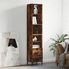 Greatstore Skříň highboard kouřový dub 34,5 x 34 x 180 cm kompozitní dřevo