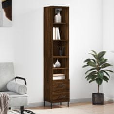 Greatstore Skříň highboard hnědý dub 34,5 x 34 x 180 cm kompozitní dřevo