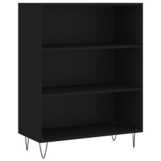 Greatstore Skříň highboard černá 69,5 x 34 x 180 cm kompozitní dřevo