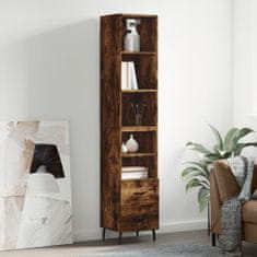 Greatstore Skříň highboard kouřový dub 34,5 x 34 x 180 cm kompozitní dřevo