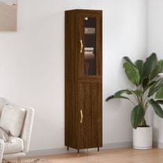 Greatstore Skříň highboard hnědý dub 34,5 x 34 x 180 cm kompozitní dřevo