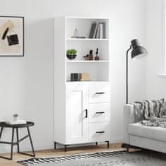 Greatstore Skříň highboard bílá 69,5 x 34 x 180 cm kompozitní dřevo