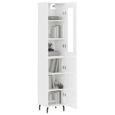 Greatstore Skříň highboard bílá s vysokým leskem 34,5x34x180 cm kompozit