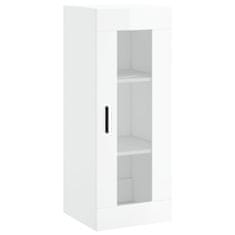 Greatstore Skříň highboard bílá s vysokým leskem 34,5x34x180 cm kompozit