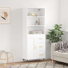 Greatstore Skříň highboard bílá 69,5 x 34 x 180 cm kompozitní dřevo