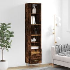 Greatstore Skříň highboard kouřový dub 34,5 x 34 x 180 cm kompozitní dřevo